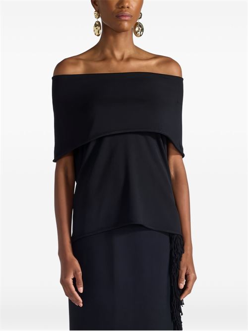 Maglia donna Liviana Conti nera con collo sciallato LIVIANA CONTI | F6SA22Y690
